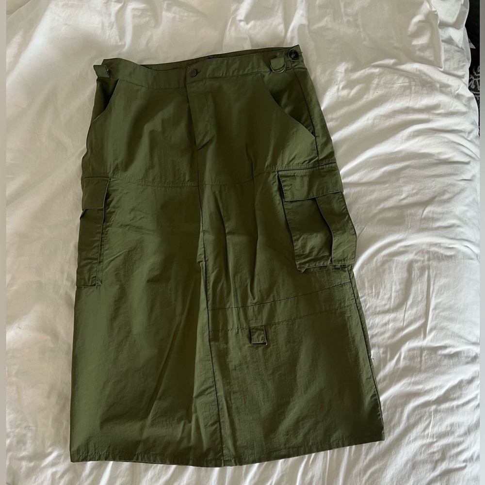 Military Green Long Skirt